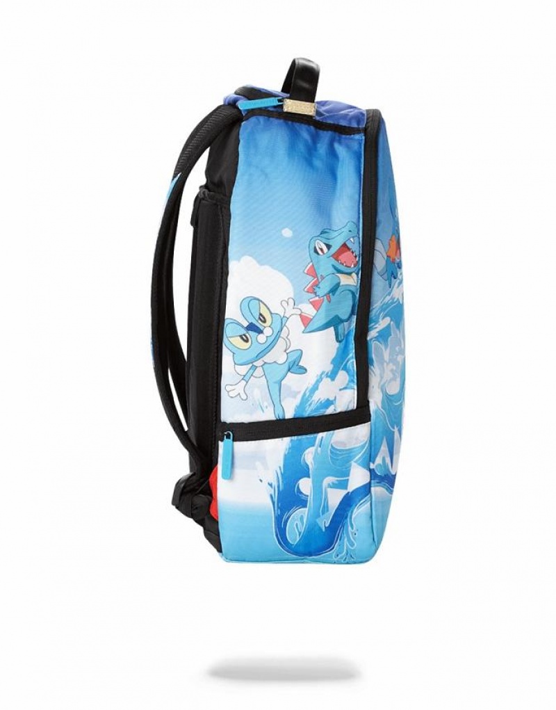 Blue Men's Sprayground Pokemon Backpacks | CWQY62097