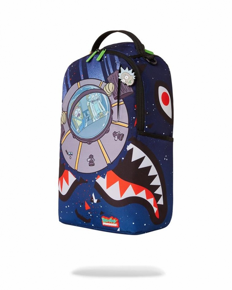 Blue Men's Sprayground Rick & Morty Backpacks | FNCT85241