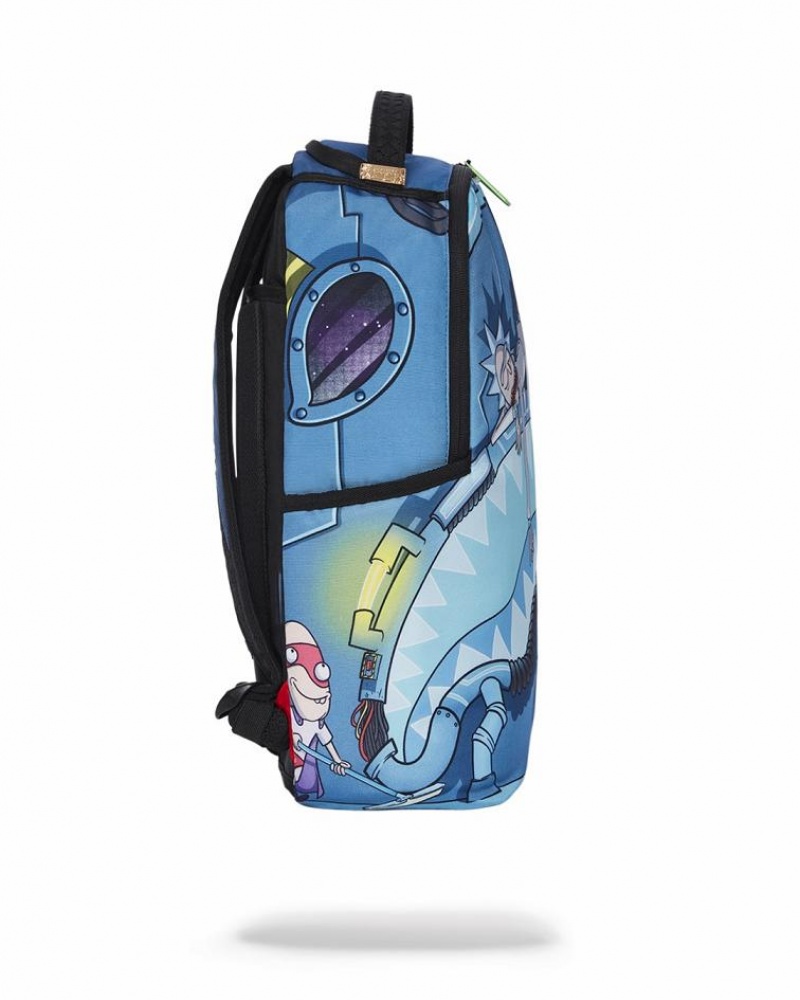 Blue Men's Sprayground Rick & Morty Backpacks | AMZQ68749