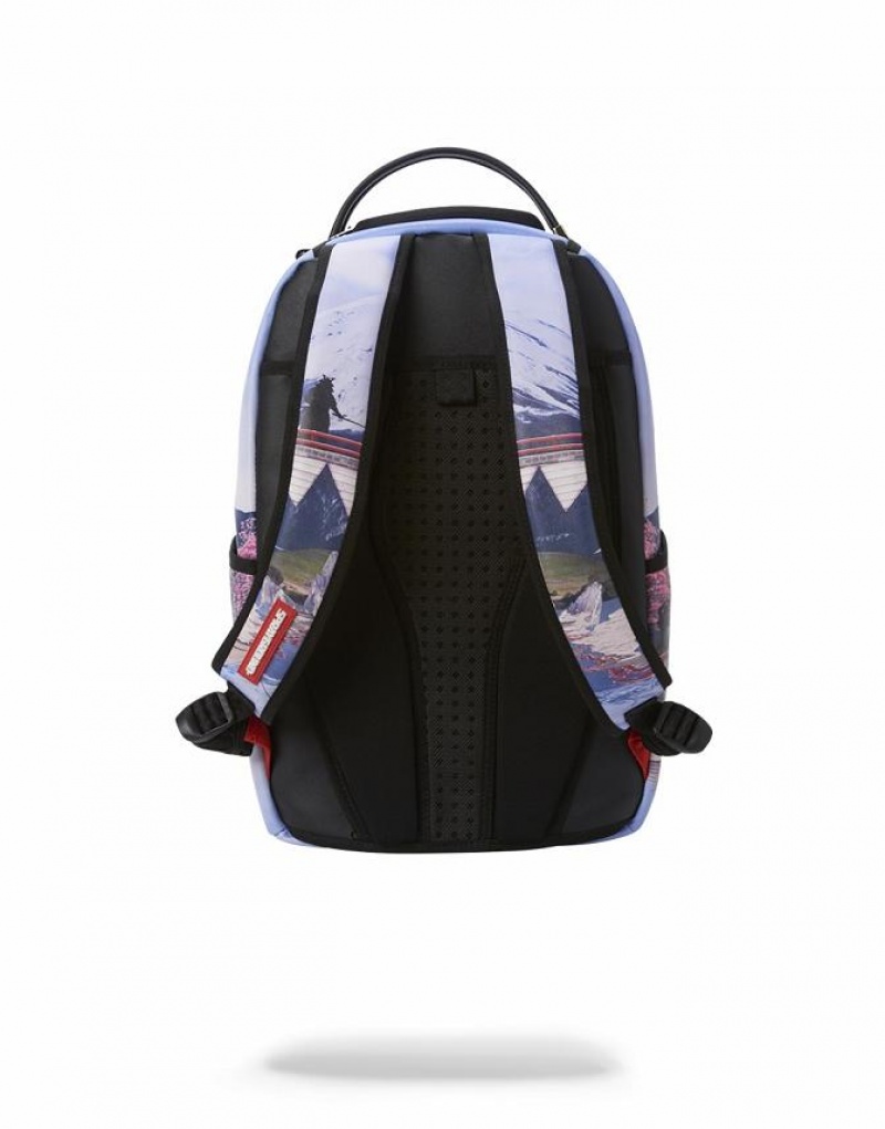 Blue Men's Sprayground Sacred Mountain Backpacks | JPOA47182