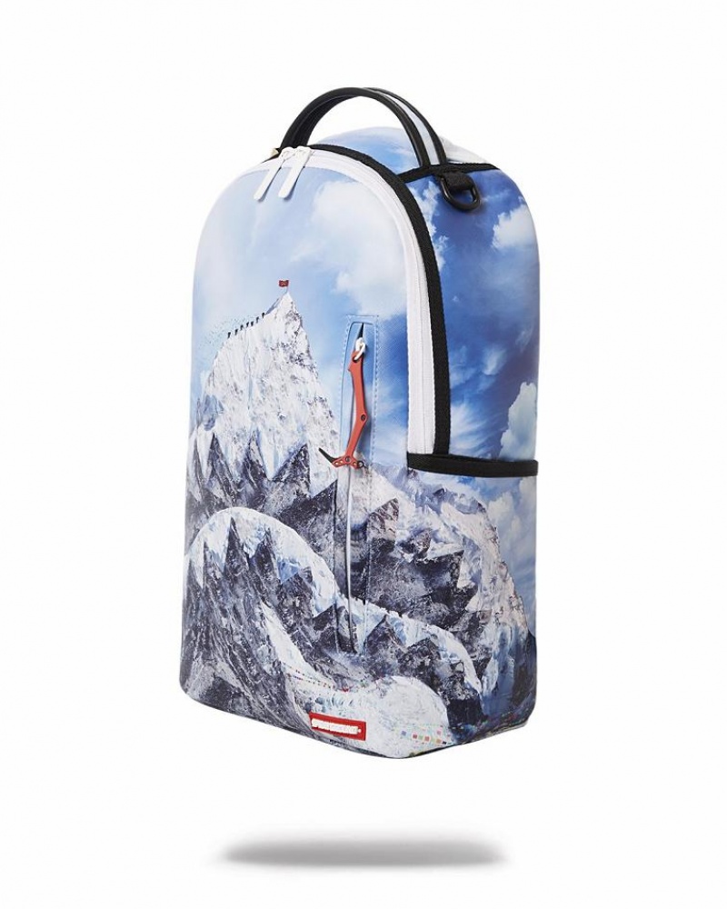 Blue Men's Sprayground Shark Evere$t Backpacks | TUAM29807