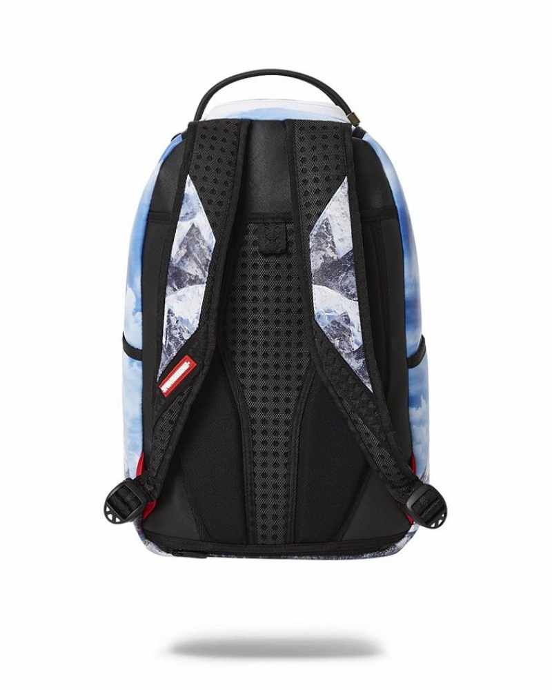 Blue Men's Sprayground Shark Evere$t Backpacks | TUAM29807