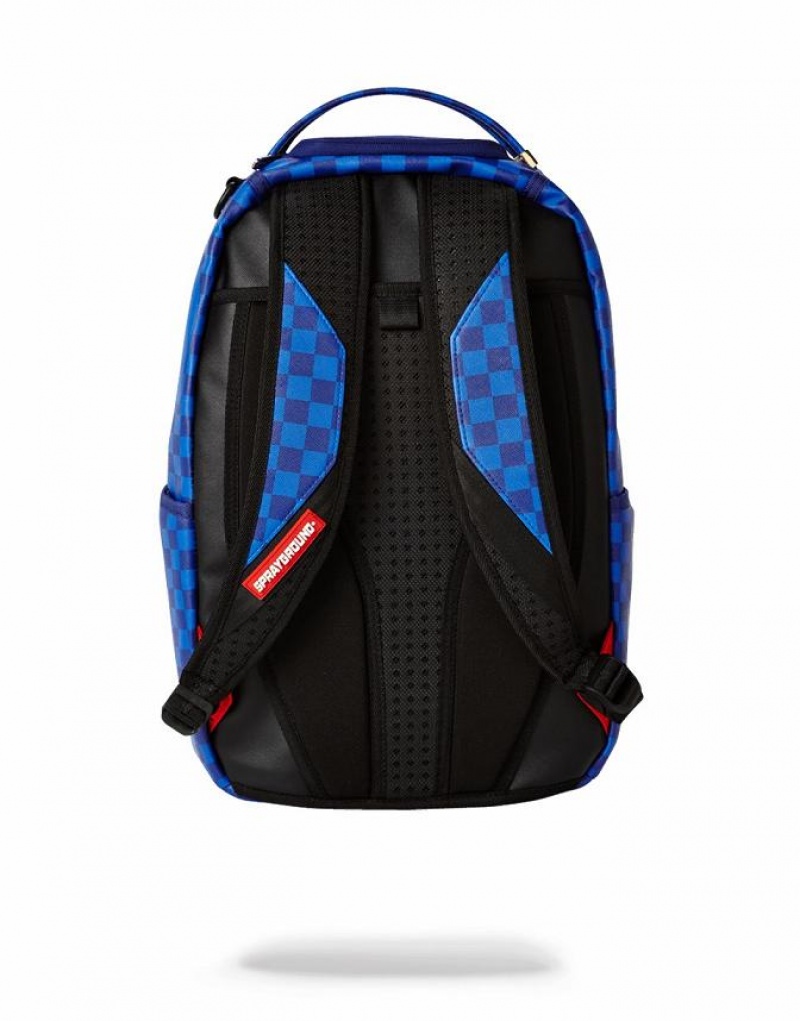 Blue Men's Sprayground Shark Universe Backpacks | TOSV43182