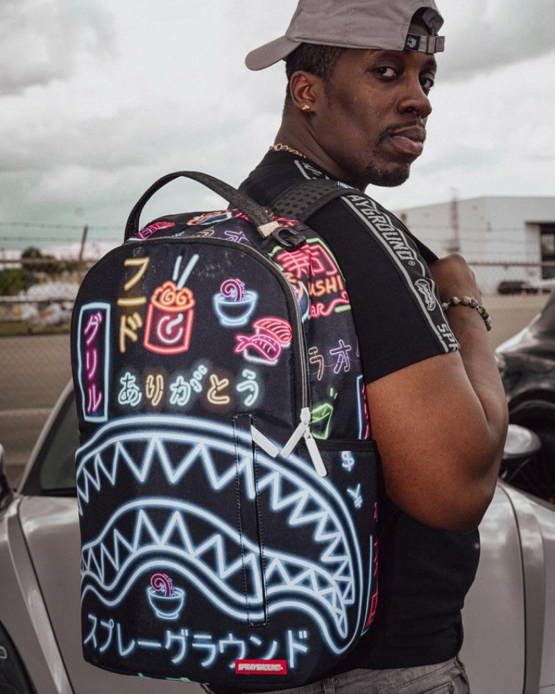 Blue Men's Sprayground Shinjuku City Backpacks | GPMU27903