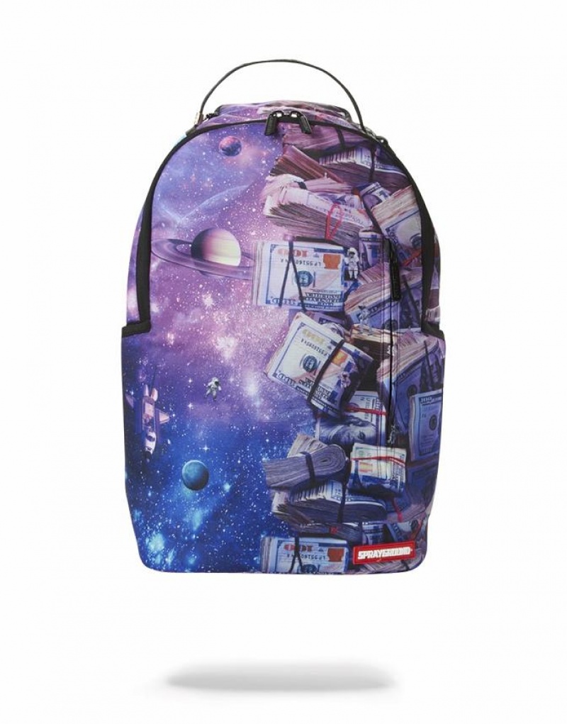 Blue Men\'s Sprayground Spaced Out Backpacks | XOCZ39068