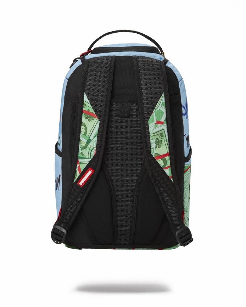 Blue Men's Sprayground Spongebob Backpacks | YPBG18250