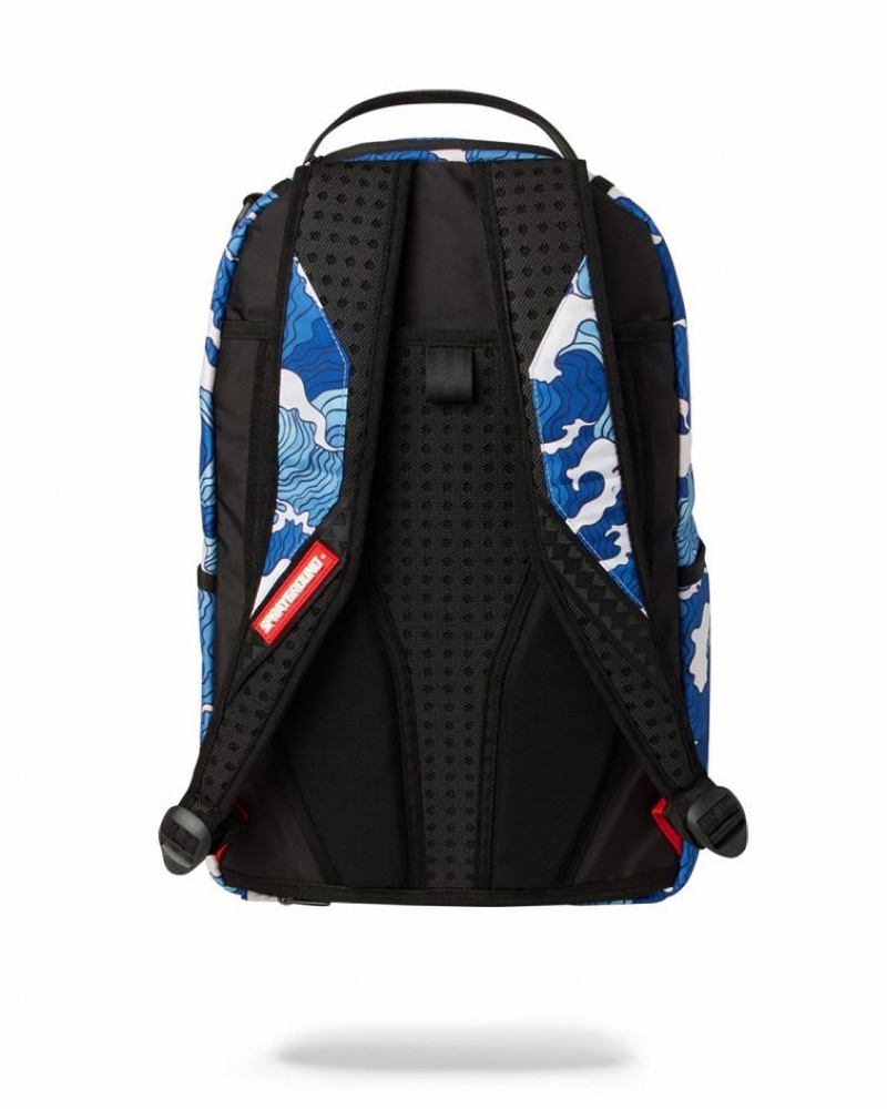 Blue Men's Sprayground The Shark Wave Backpacks | ACUD71809