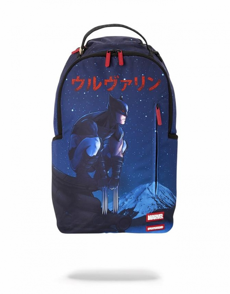 Blue Men\'s Sprayground The Wolverine Backpacks | LTRQ16973