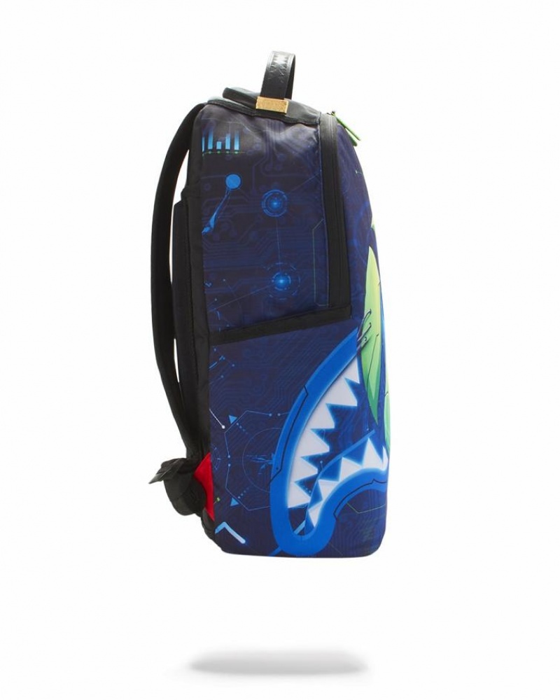 Blue Men's Sprayground Xbox Shark Backpacks | BUQF90182