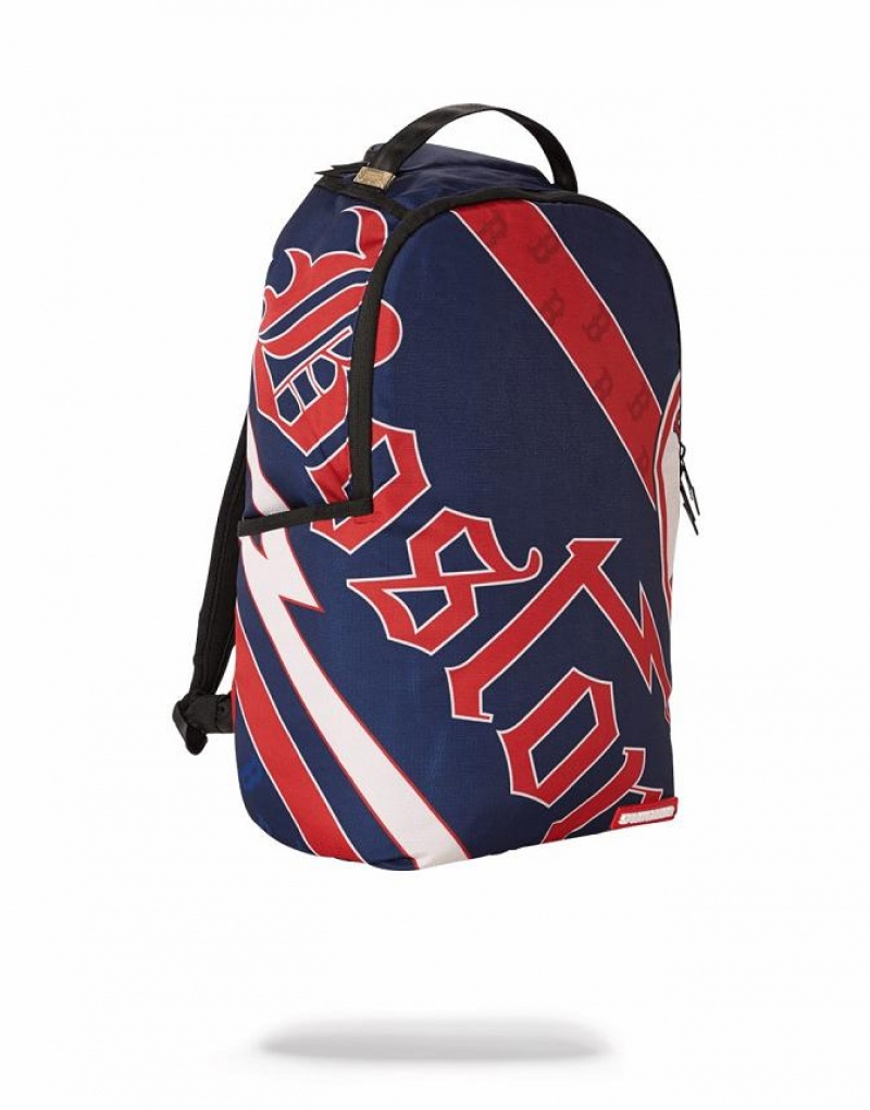 Blue Red Men's Sprayground Mlb Boston Backpacks | SLHI15409