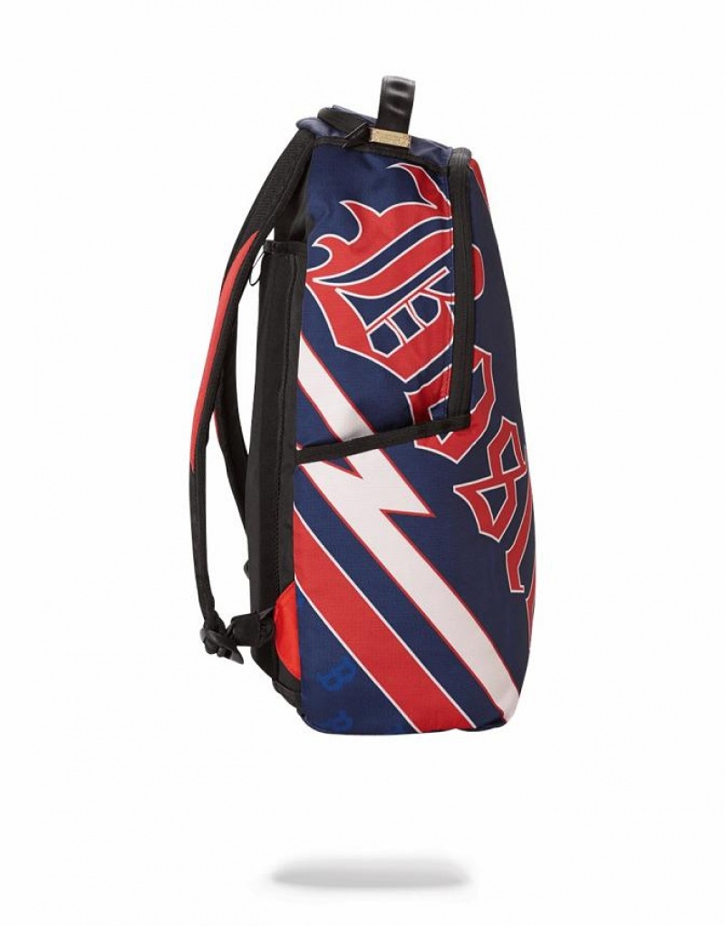 Blue Red Men's Sprayground Mlb Boston Backpacks | SLHI15409