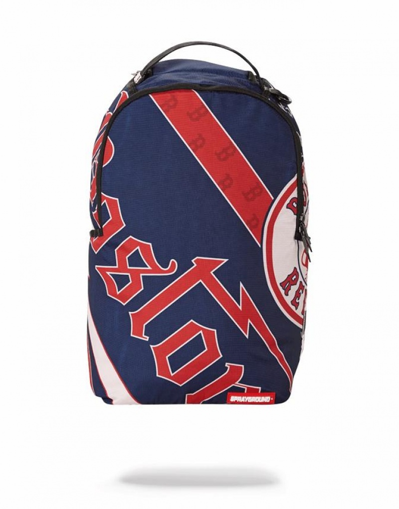 Blue Red Men\'s Sprayground Mlb Boston Backpacks | SLHI15409