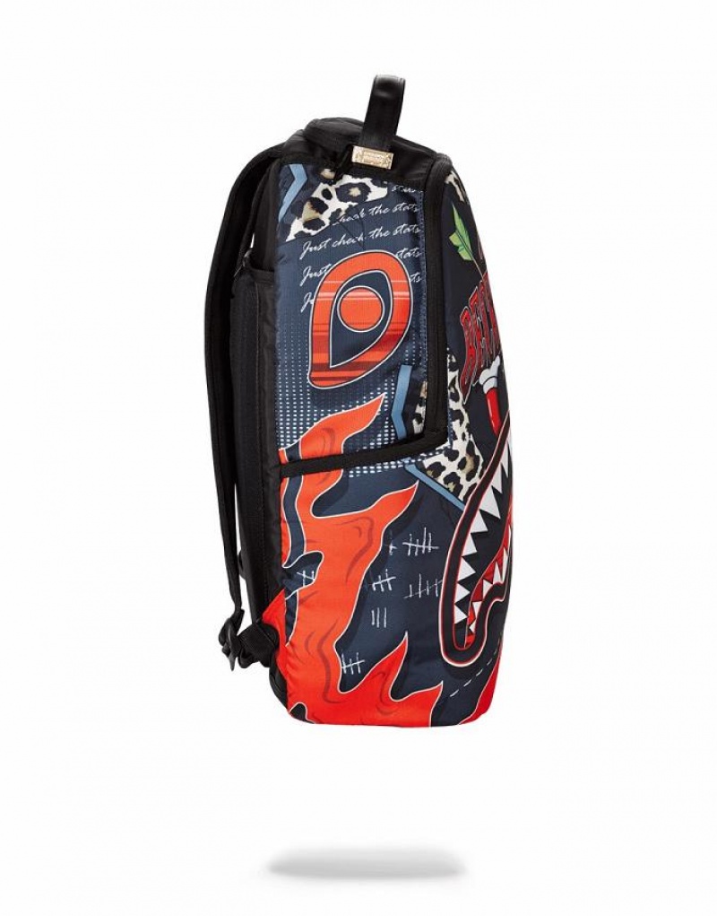 Blue Red Men's Sprayground Odell Beckham Backpacks | YVUC72059