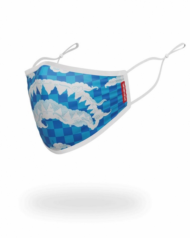 Blue White Men's Sprayground Skyborne Face Masks | HIPE35287