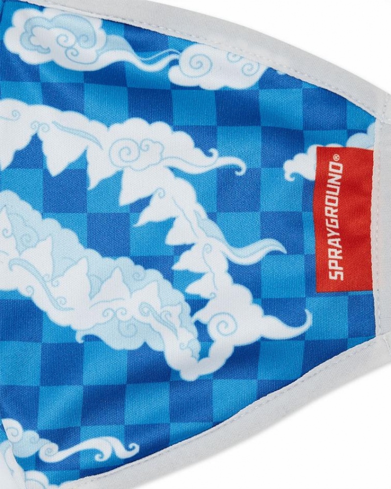 Blue White Men's Sprayground Skyborne Face Masks | HIPE35287