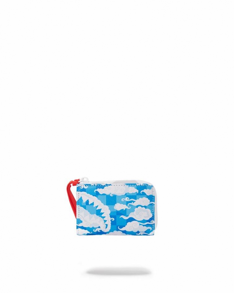 Blue White Women's Sprayground Skyborne Wallets | GSNZ64835