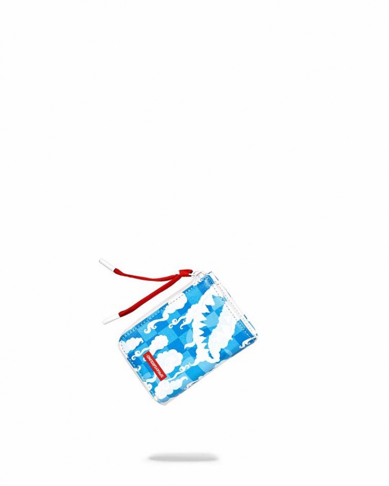 Blue White Women's Sprayground Skyborne Wallets | GSNZ64835