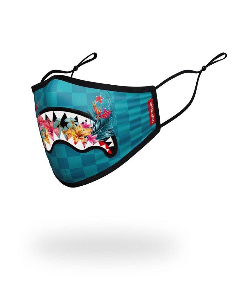 Blue Women's Sprayground Blossom Shark Face Masks | KVBT84307