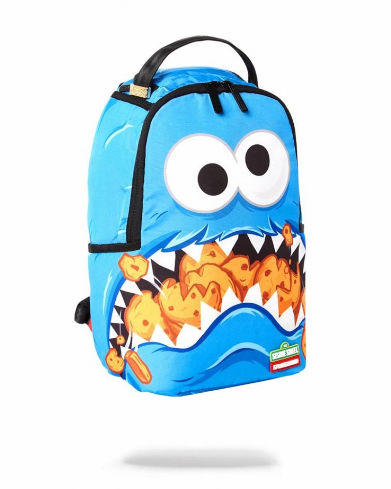 Blue Women's Sprayground Cookie Monster Shark Mini Backpacks | EMBL67390