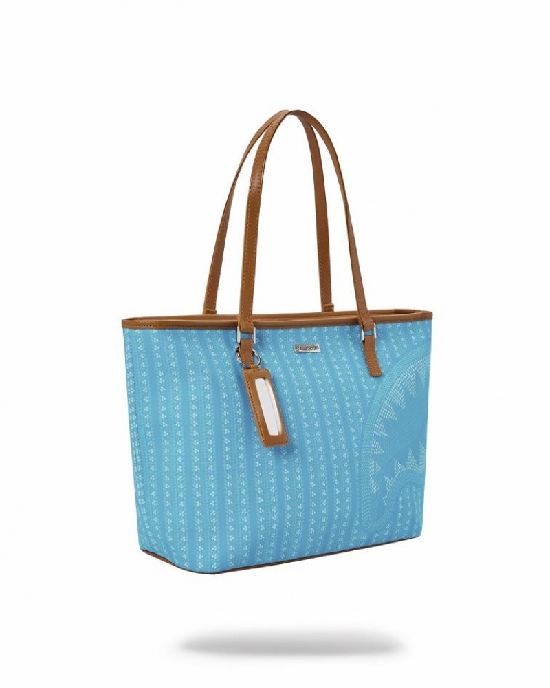 Blue Women's Sprayground Illuchains Turq Tote Bags | UTPS30694