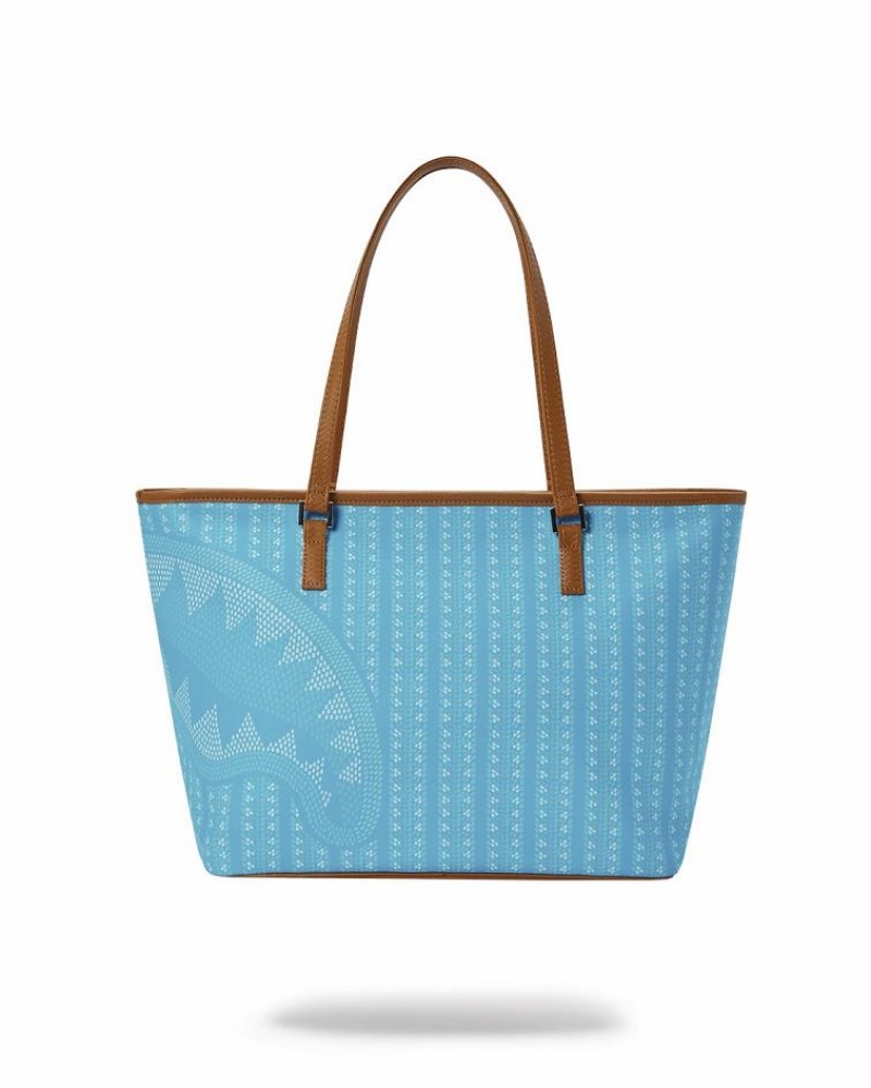 Blue Women's Sprayground Illuchains Turq Tote Bags | UTPS30694