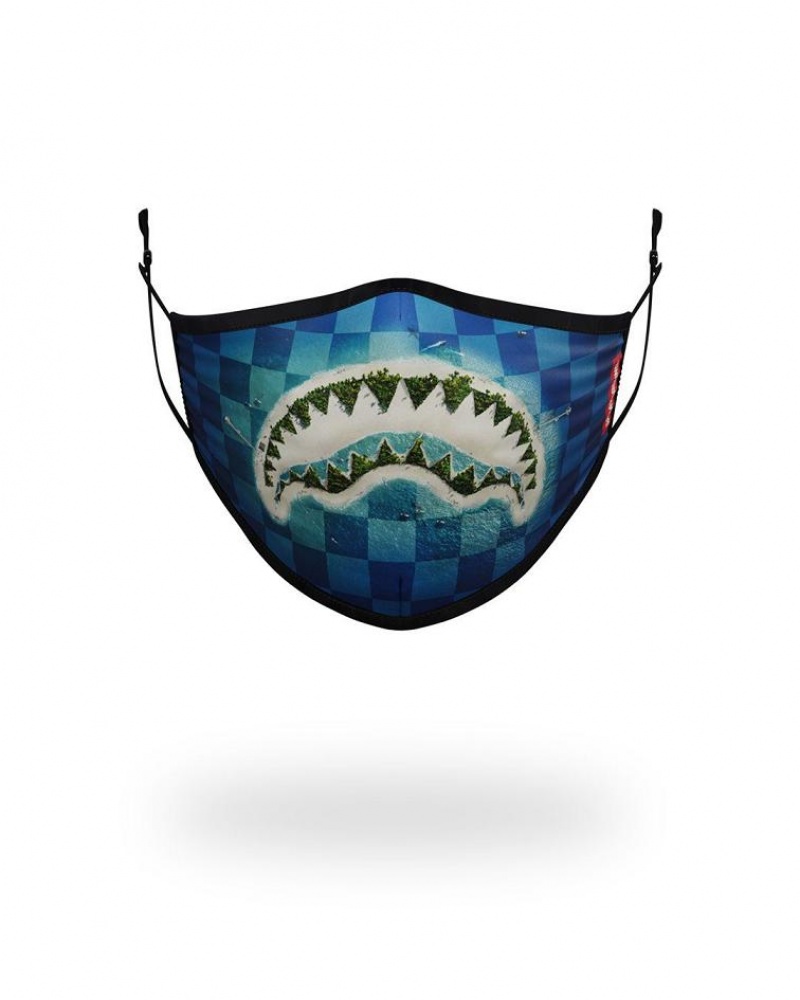 Blue Women\'s Sprayground Shark Island Face Masks | HLFM63457