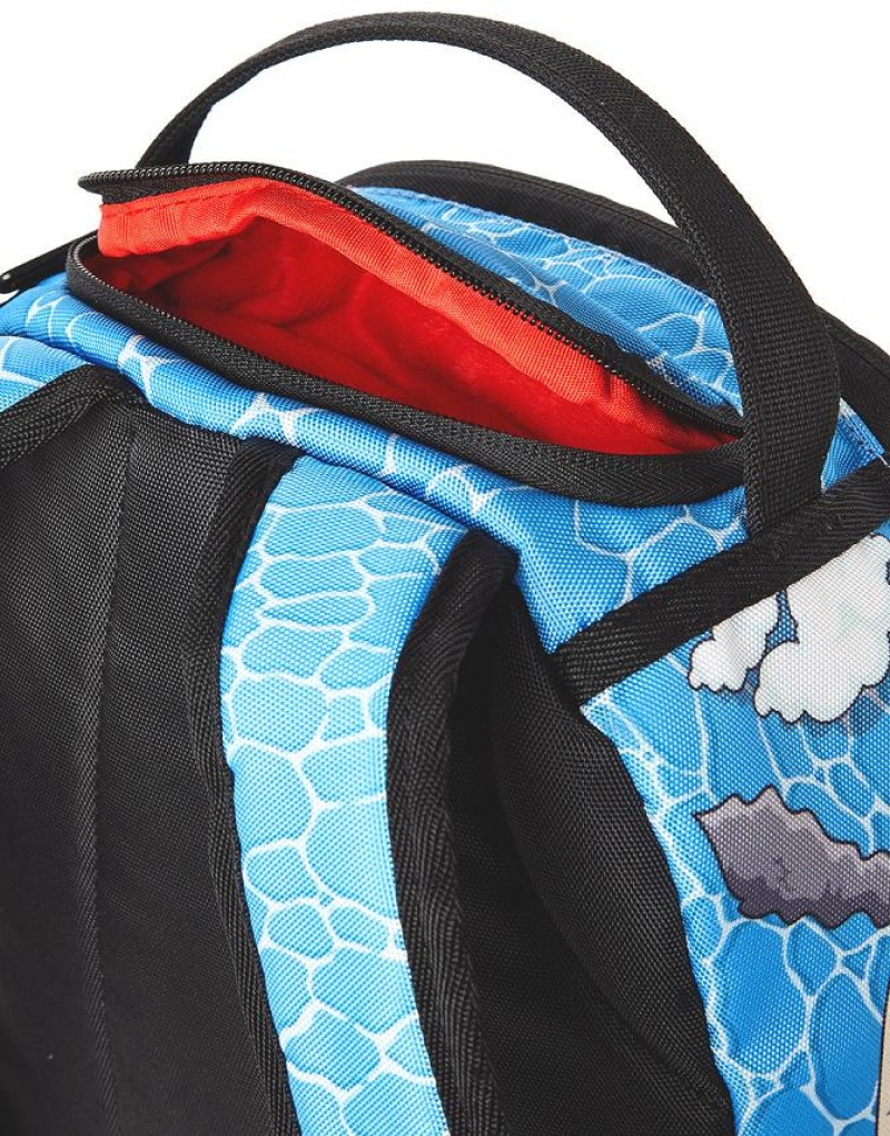 Blue Women's Sprayground Shark Island Mini Backpacks | WLJH94371