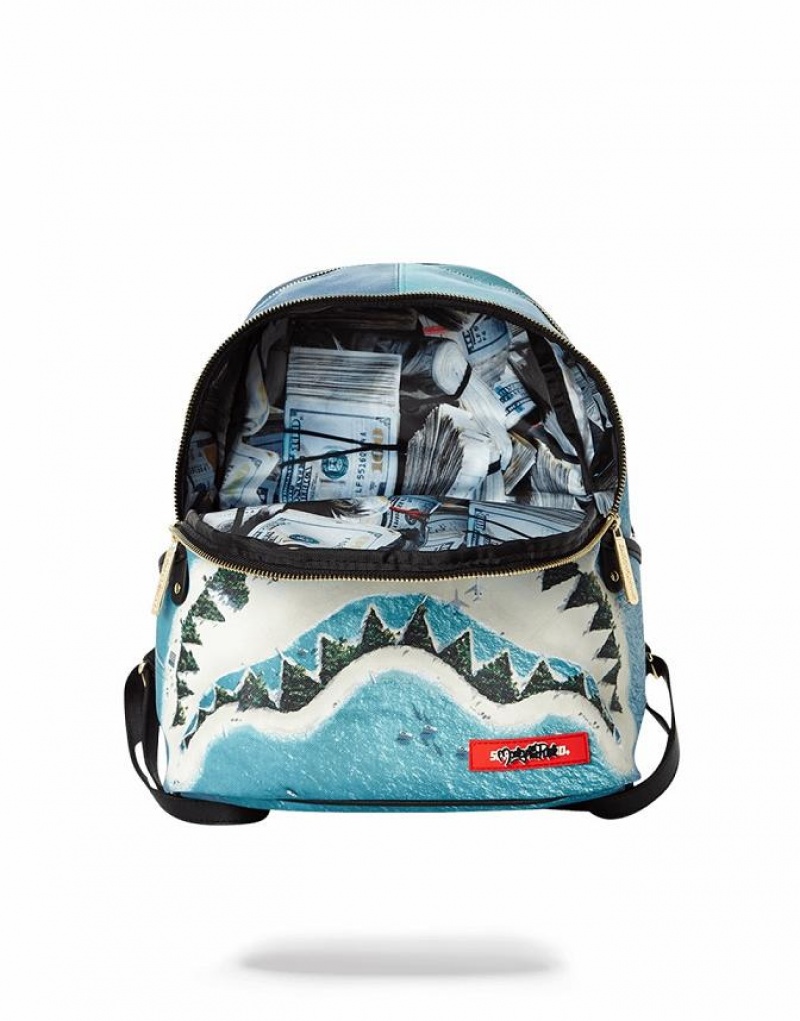 Blue Women's Sprayground Shark Island Savage | BUZW08756