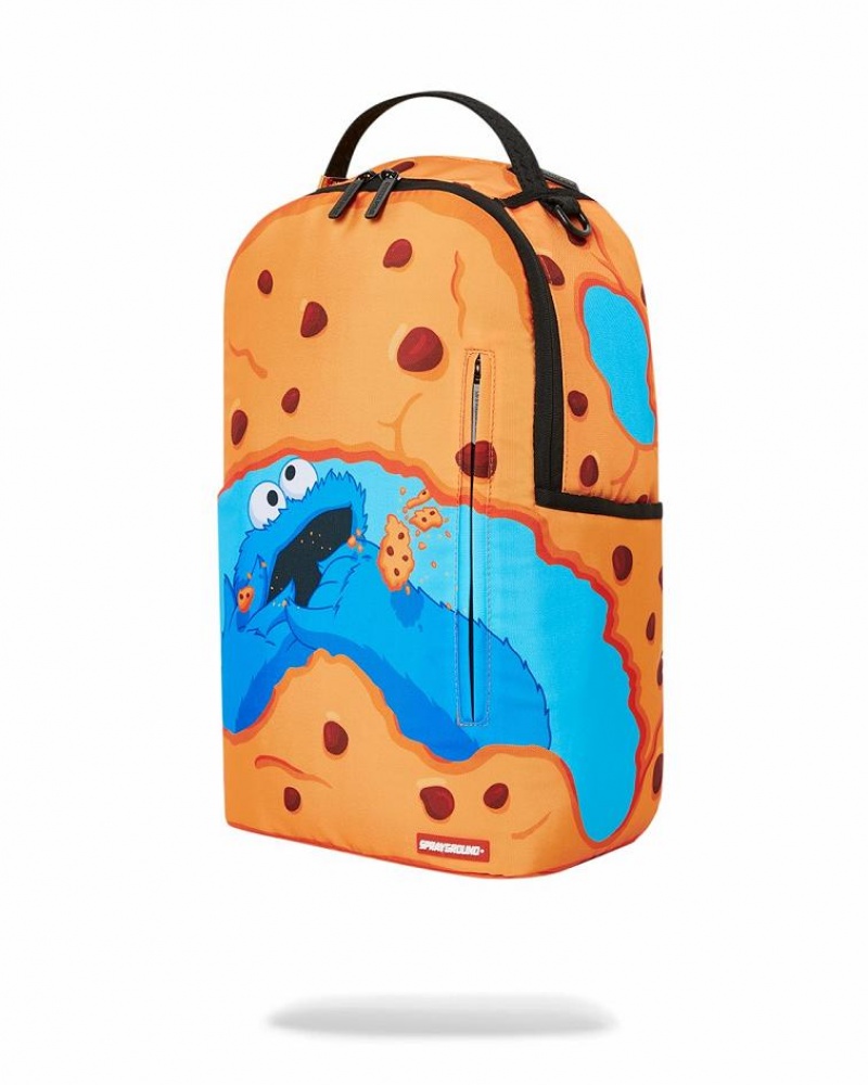 Blue Yellow Men's Sprayground Scribble Me Rich Backpacks | JQOW32605