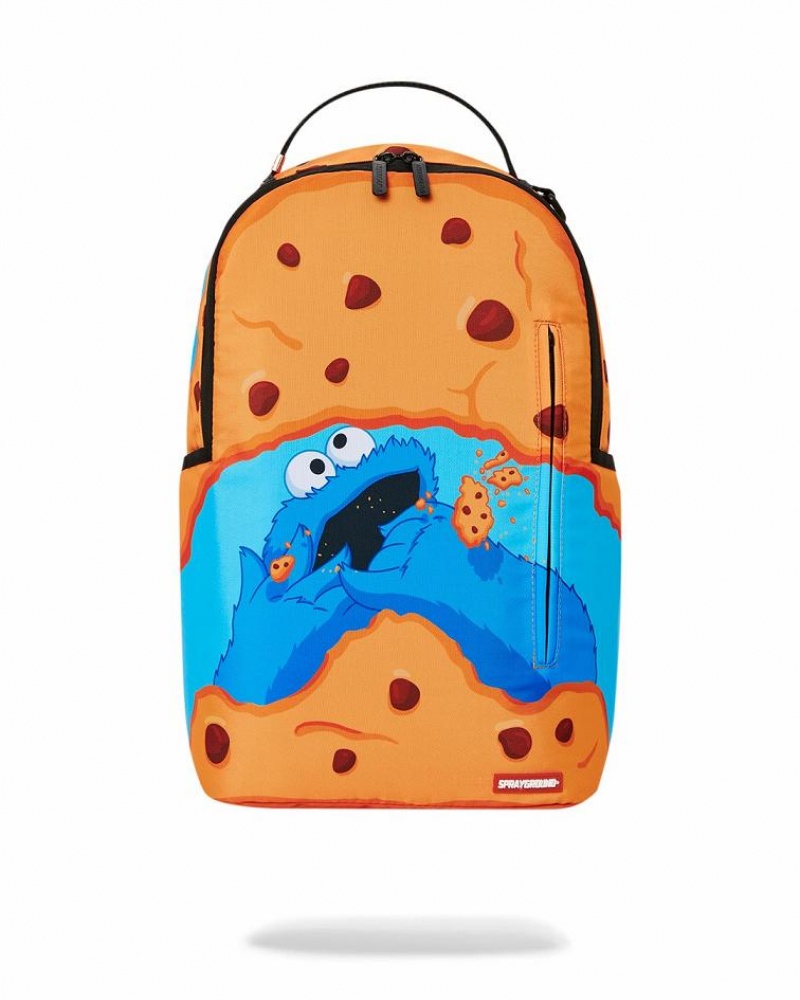 Blue Yellow Men\'s Sprayground Scribble Me Rich Backpacks | JQOW32605