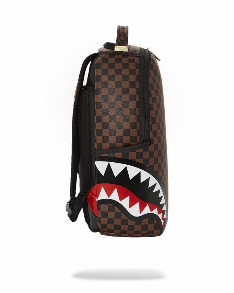 Brown Black Men's Sprayground Double Trouble Backpacks | GYSJ16435