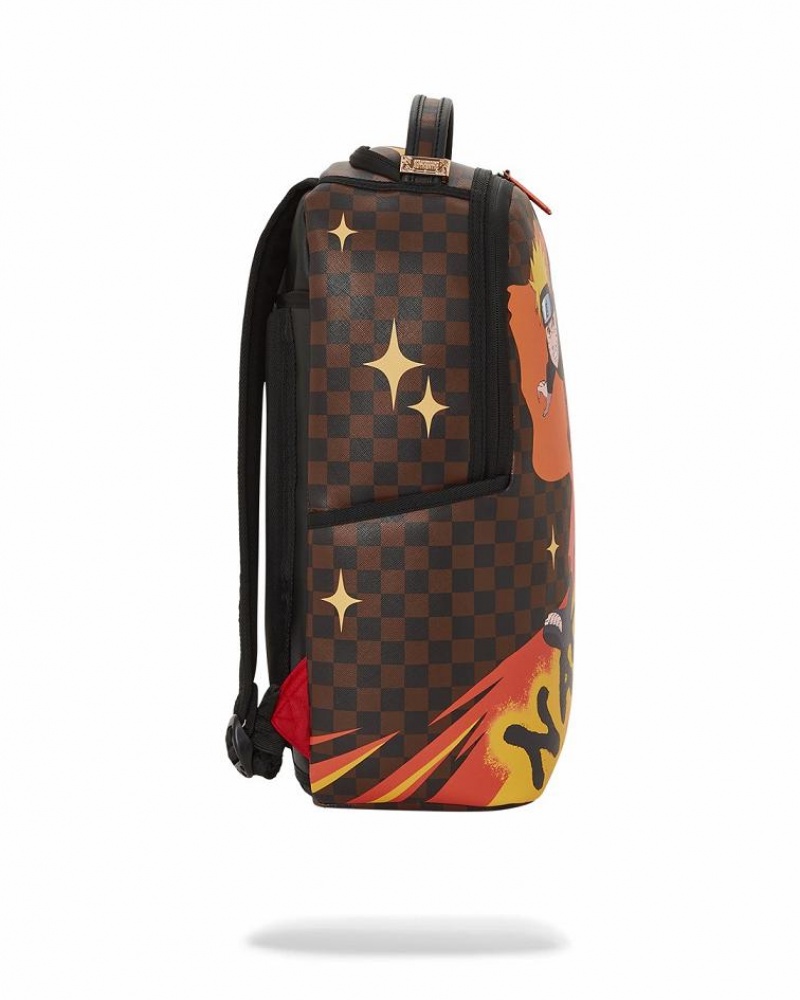 Brown Black Men's Sprayground Naruto Splash Backpacks | CNUI94152