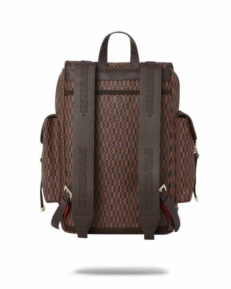 Brown Men's Sprayground Alpha Navigator Monte Carlo | QOJX34167