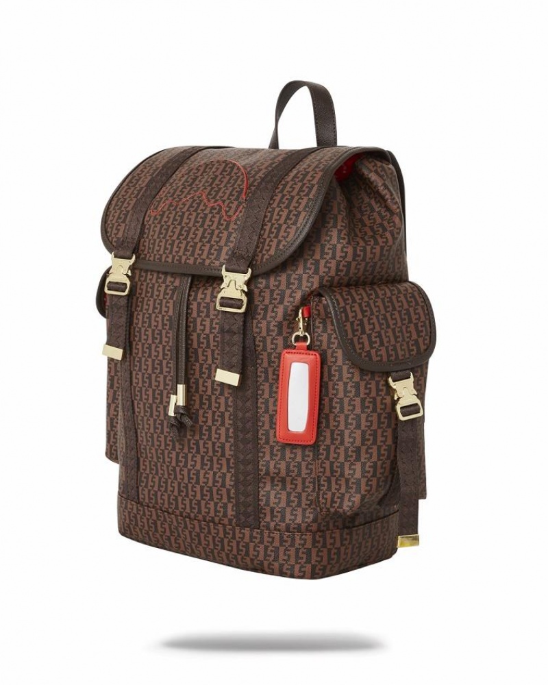 Brown Men's Sprayground Alpha Navigator Monte Carlo | QOJX34167