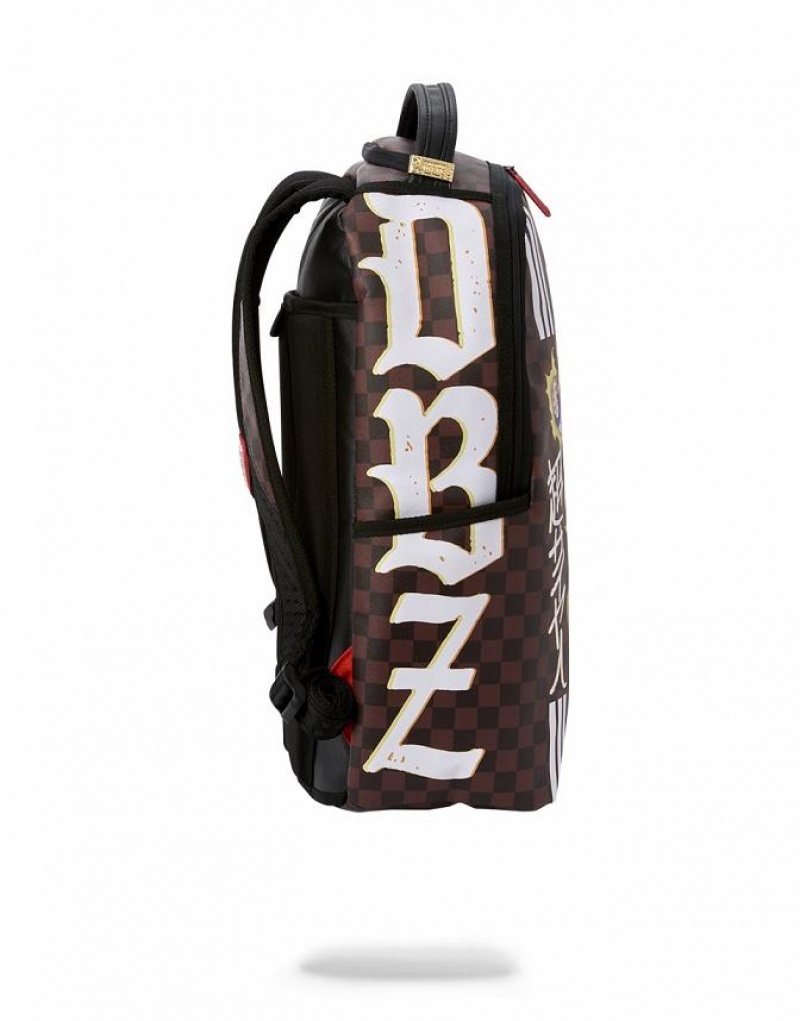 Brown Men's Sprayground Dbz Backpacks | SKIA63481