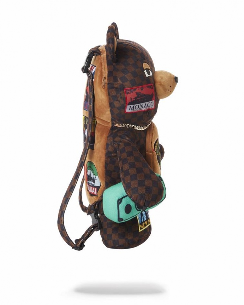 Brown Men's Sprayground Global Mogul Backpacks | QLGI01423