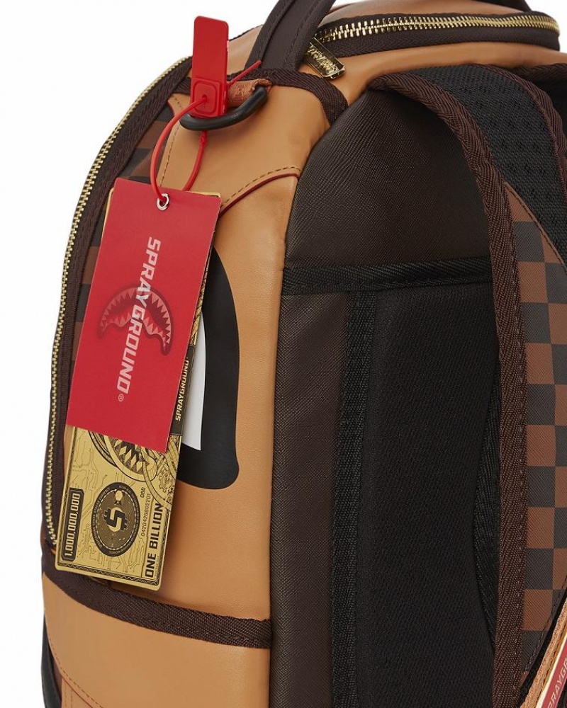 Brown Men's Sprayground Henny Air To The Throne Backpacks | JLDY05376