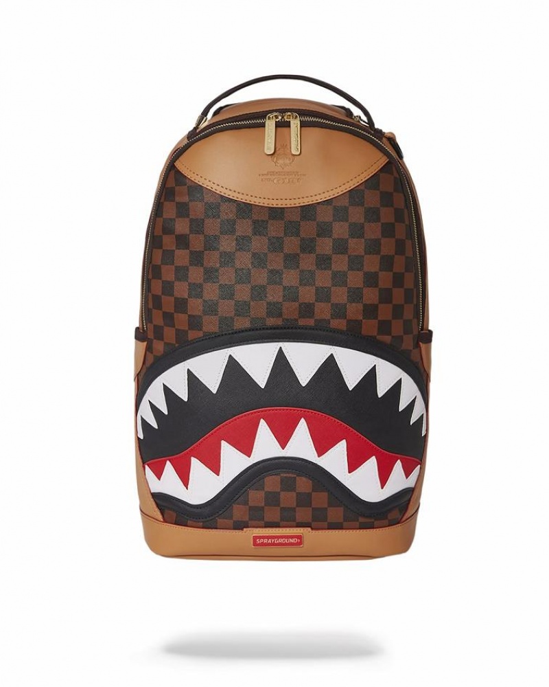 Brown Men\'s Sprayground Henny Air To The Throne Backpacks | JLDY05376