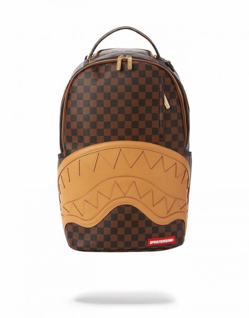 Brown Men\'s Sprayground Henny Backpacks | DFTE40317