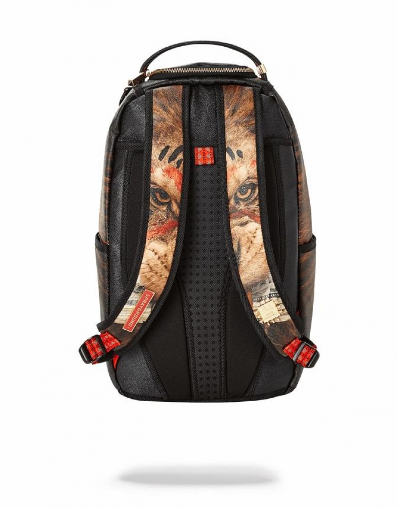 Brown Men's Sprayground King Money Backpacks | WYSK97463