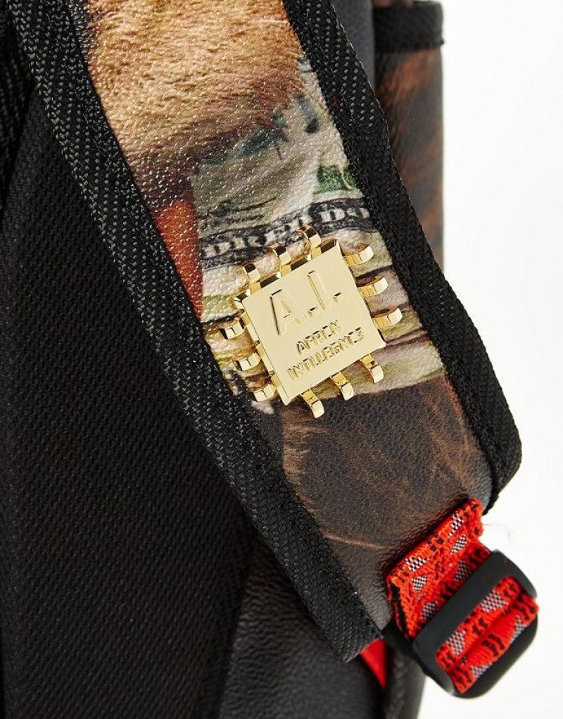 Brown Men's Sprayground King Money Backpacks | WYSK97463