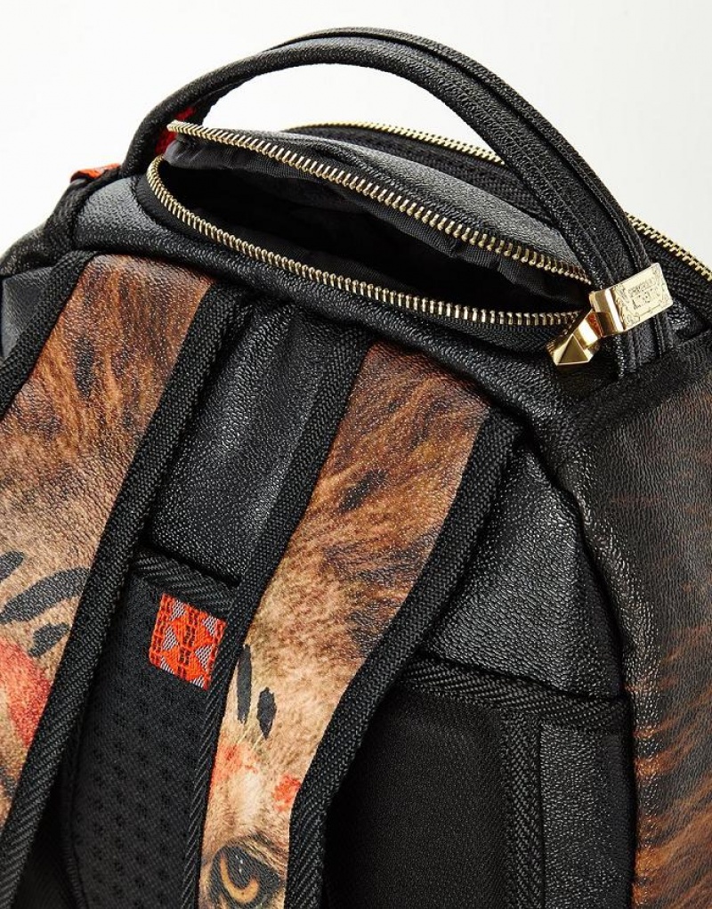 Brown Men's Sprayground King Money Backpacks | WYSK97463