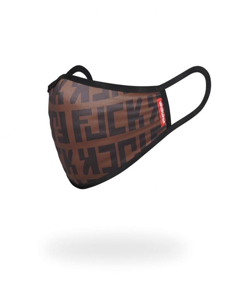 Brown Men's Sprayground Offended Face Masks | EOCJ23160