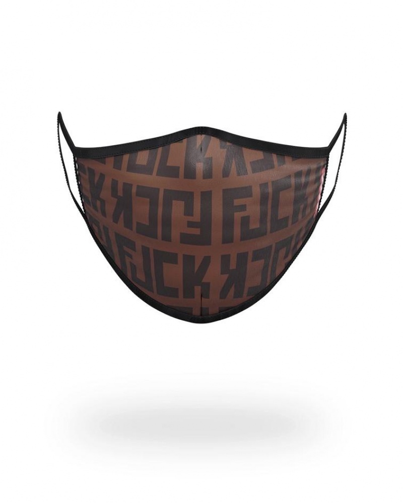 Brown Men\'s Sprayground Offended Face Masks | EOCJ23160