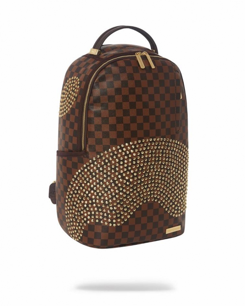 Brown Men's Sprayground Sharks In Paris Polaris Backpacks | MABT46239