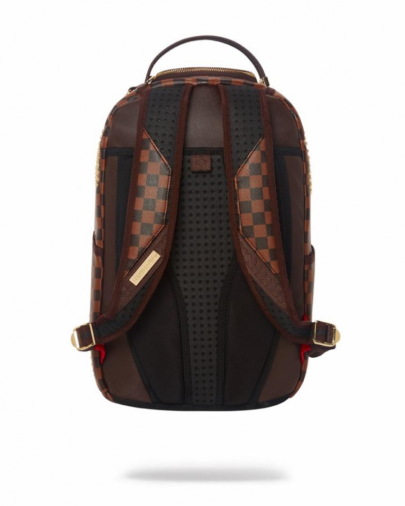 Brown Men's Sprayground Sharks In Paris Polaris Backpacks | MABT46239