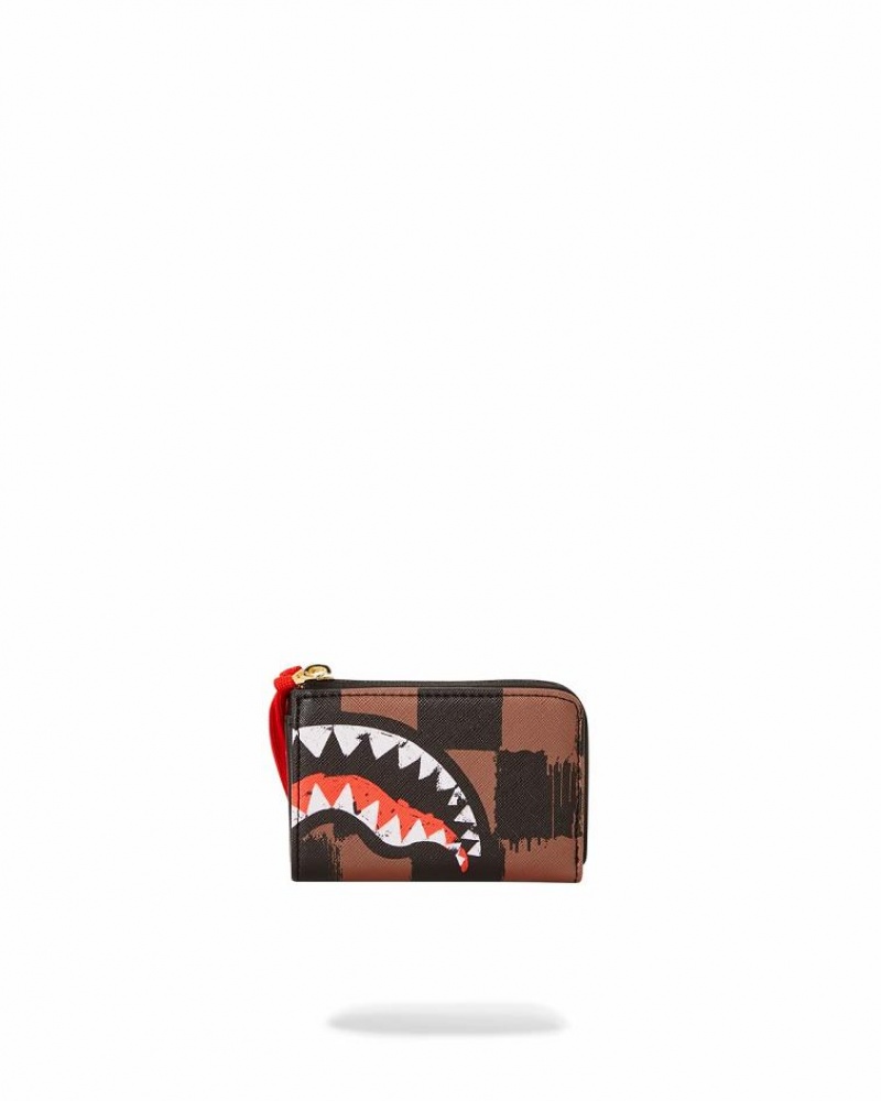 Brown Men's Sprayground Sharks In Paris Vanquish Wallets | OITE19542