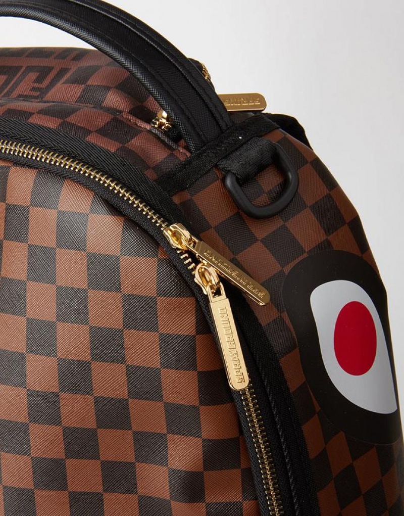 Brown Men's Sprayground Split The Check Backpacks | RTQH27130