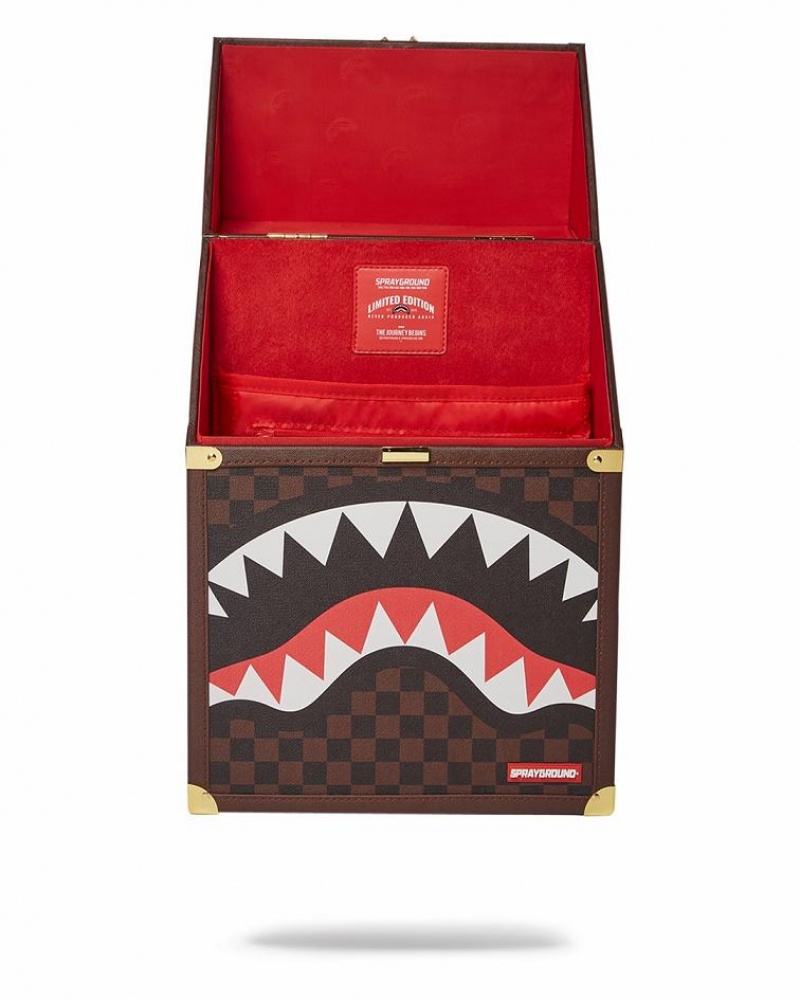 Brown Men's Sprayground The Chaturanga Shark 1900 Backpacks | PXKV04367