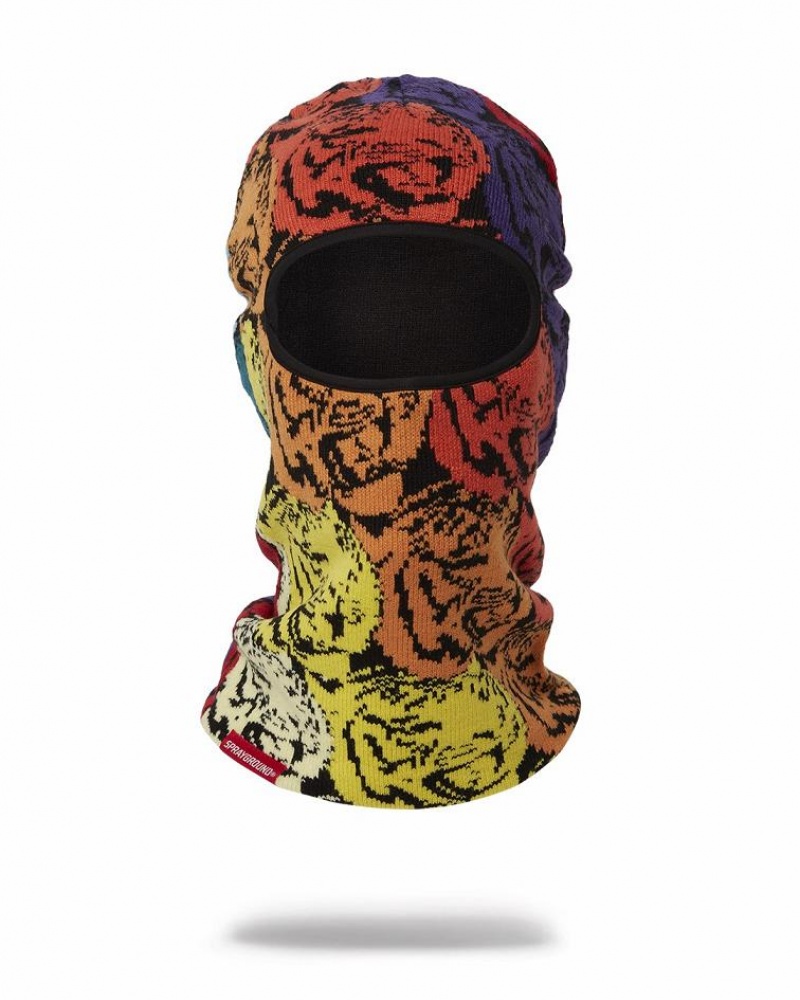 Brown Men\'s Sprayground Tiger Squad Ski Mask | GQRU92765